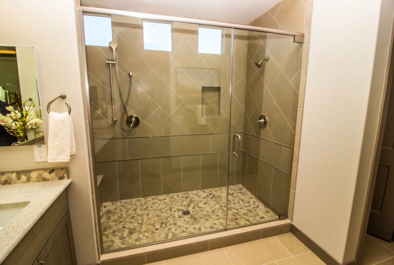 Shower with Recessed Shelves